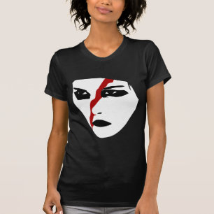 赤いスラッシュの強いfacepaint tシャツ