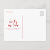 赤いスロットマシン日付を結婚保存 案内ポストカード (裏面)