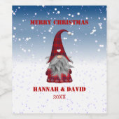 赤いスーツを着たグノーム ワインラベル (シングルラベル)