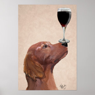 赤いセッター犬のAu Vin ポスター