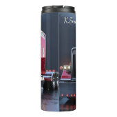 赤いセミトラックの夜反射 タンブラー (裏面)