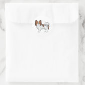 赤いセーブルパピヨン可愛くて幸せなおもちゃ品種犬 ラウンドシール (バッグ)