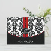 赤いセーブ・ザ・デートのアナウンスメント 招待状 (スタンド正面)