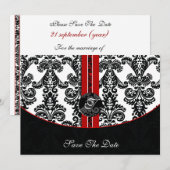 赤いセーブ・ザ・デートのアナウンスメント 招待状 (正面/裏面)