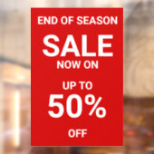 赤いセール中のお知らせ 目立つビジネス ウィンドウサイン (シート2)