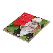 赤いゼラニウムおよび天使のタイル タイル (側面)