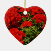 赤いゼラニウムのオーナメント セラミックオーナメント (裏面)
