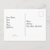 赤いゼラニウムの鉢植え インビテーションポストカード (裏面)