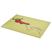 赤いソックジャンプ漫画の可愛いカエル カッティングボード (角)