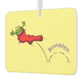 赤いソックジャンプ漫画の可愛いカエル カーエアーフレッシュナー (左)