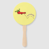 赤いソックジャンプ漫画の可愛いカエル ハンドファン (裏面)