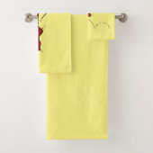 赤いソックジャンプ漫画の可愛いカエル バスタオルセット (インサイチュ)