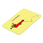 赤いソックジャンプ漫画の可愛いカエル マグネット (左側)