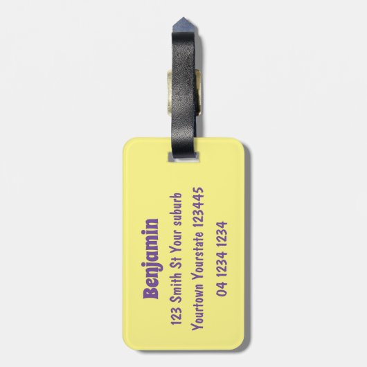 赤いソックジャンプ漫画の可愛いカエル ラゲッジタグ (裏面縦)