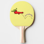赤いソックジャンプ漫画の可愛いカエル 卓球ラケット (裏面)