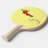 赤いソックジャンプ漫画の可愛いカエル 卓球ラケット (正面アングル)