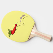 赤いソックジャンプ漫画の可愛いカエル 卓球ラケット (横)
