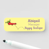 赤いソックジャンプ漫画の可愛いカエル 名札 (インサイチュ)