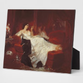 赤いソファに座っている女性 フォトプラーク (側面)