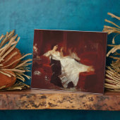 赤いソファに座っている女性 フォトプラーク (側面)