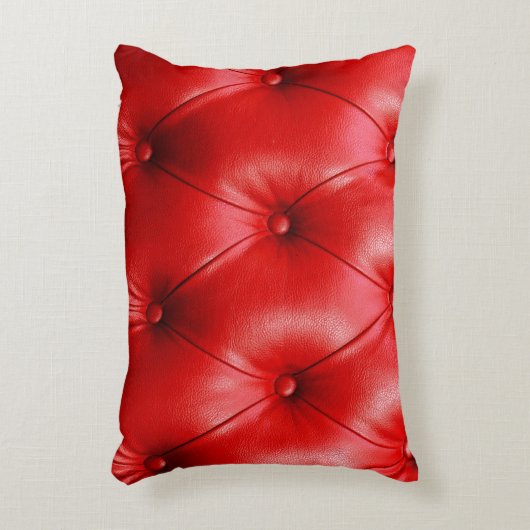 赤いソファのレザーテクスチャ アクセントクッション (正面(垂直))