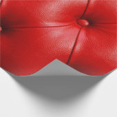 赤いソファのレザーテクスチャ ラッピングペーパー (角)