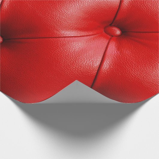 赤いソファのレザーテクスチャ ラッピングペーパー (角)