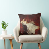 赤いソファーの女性 クッション (椅子)