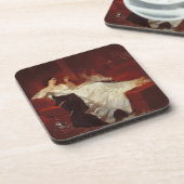 赤いソファーの女性 コースター (左側)