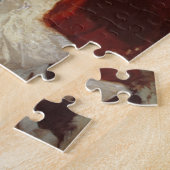 赤いソファーの女性 ジグソーパズル (側面)