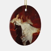 赤いソファーの女性 セラミックオーナメント (右)