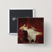 赤いソファーの女性 缶バッジ (正面&裏面)