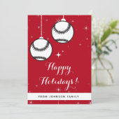 赤いソフトボール フェスティブ ベースボール ホリデー ボール スポーツ シーズンカード (スタンド正面)