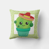 赤いソンブレロの目のかわいいサボテン クッション (裏面)