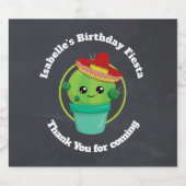 赤いソンブレロを着たハッピーラウンドサボテン ビールラベル (シングルラベル)