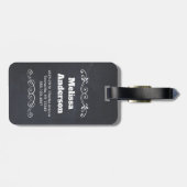 赤いソンブレロ模様のハッピーグリーンサボテン ラゲッジタグ (裏面横)