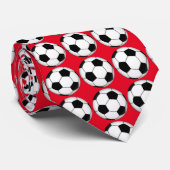 赤いタイのサッカーボールの白黒 ネクタイ (ロール)