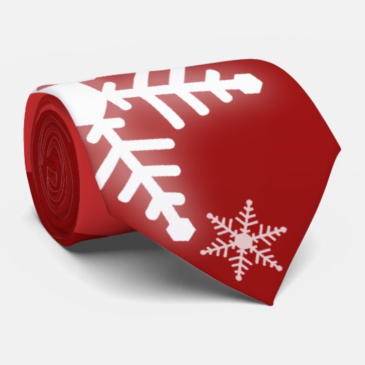 赤いタイの雪片 ネクタイ (ロール)