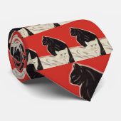 赤いタイの黒猫の~白いCAT! ネクタイ (ロール)