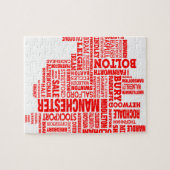 赤いタイプ地図のより素晴らしいマンチェスター ジグソーパズル (横)