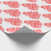 赤いタイプ地図のより素晴らしいマンチェスター ラッピングペーパー (角)