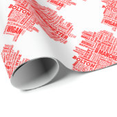 赤いタイプ地図のより素晴らしいマンチェスター ラッピングペーパー (ロールコーナー)