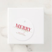 赤いタイポグラフィメリーと明るいクリスマス フェイバータグ (インサイチュ)