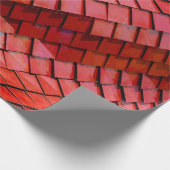 赤いタイルのイラストレーション ラッピングペーパー (角)