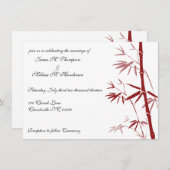 赤いタケ結婚式招待状 招待状 (正面/裏面)