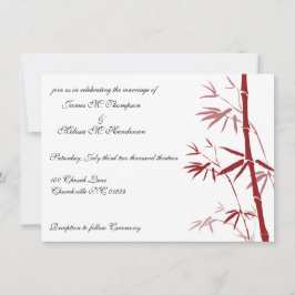 赤いタケ結婚式招待状 招待状