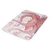 赤いタコのヴィンテージの地図の白 バスマット (アングル)