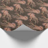 赤いタコの紙 ラッピングペーパー (角)