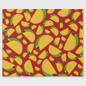 赤いタコスパターン ラッピングペーパー (フラット)