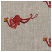 赤いタコビール恋人 ファブリック (クローズアップ)